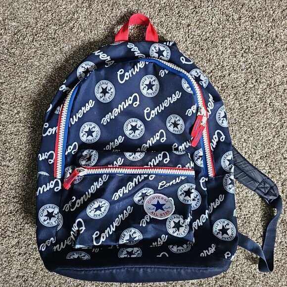 Converse All Star Chuck Taylor AOP 2 Pocket Blue Canvas Style Backpack - Picture 1 of 8